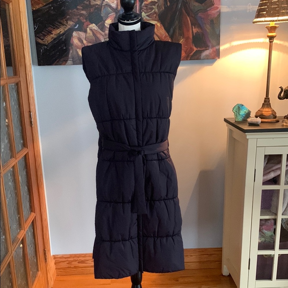 COS Minimalist Navy blue Sleeveless Gilet Vest, OS.